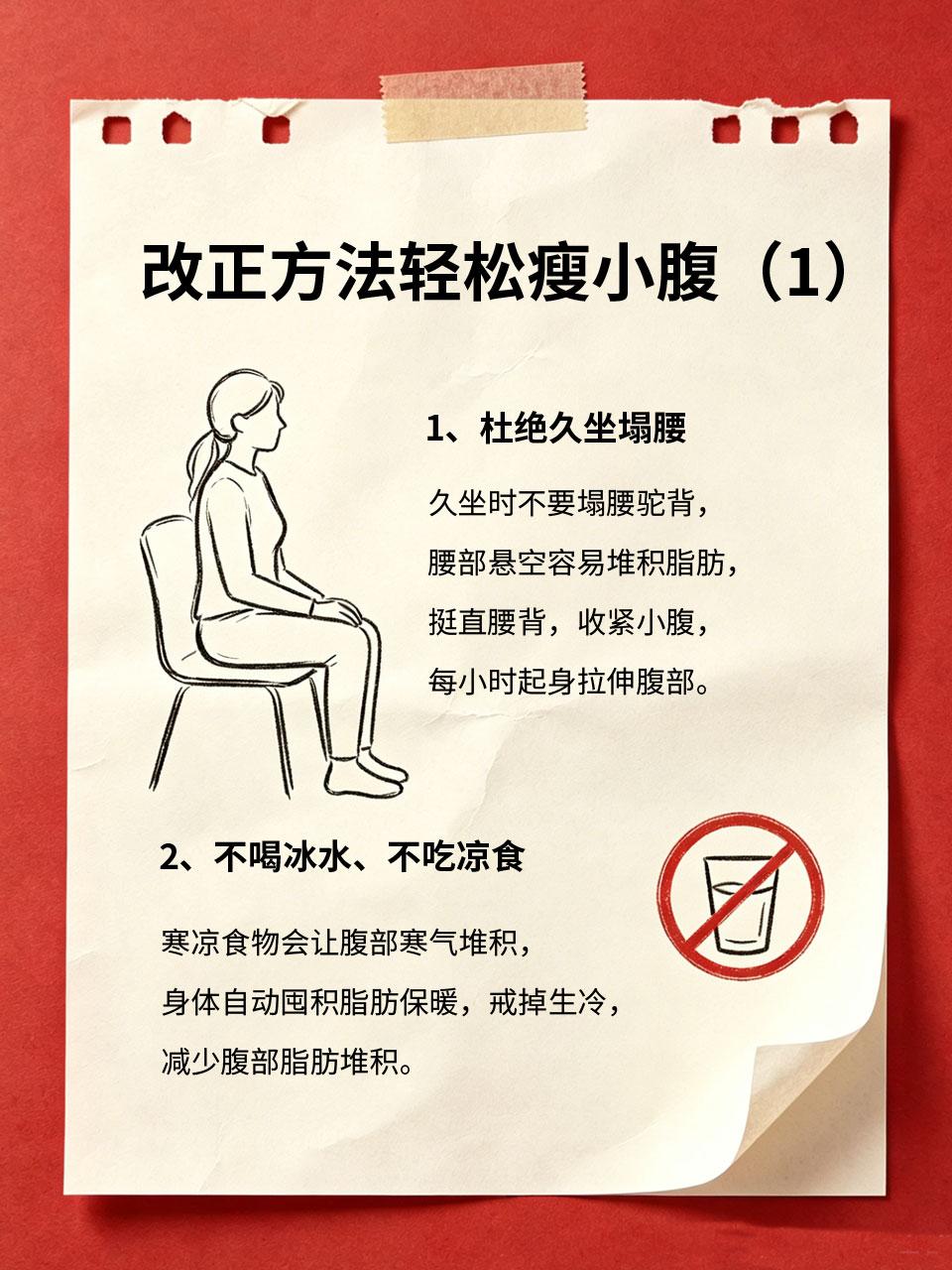 小腹赘肉消不掉？原来是养生方式错了
🍟很多女生四肢纤细，唯独小腹赘肉堆积，节食