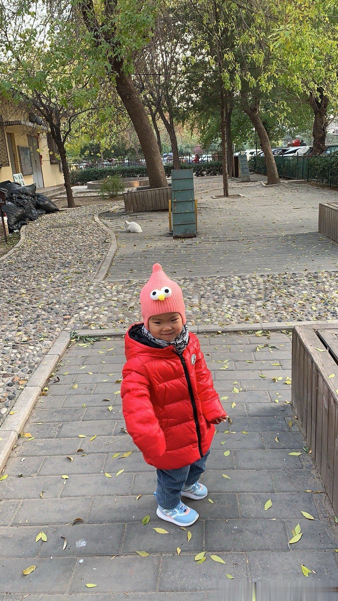 昨天姥姥来接小咪出去玩，我蹲下给她穿鞋，说：快点穿鞋，姥姥马上来了。她摸了摸我的