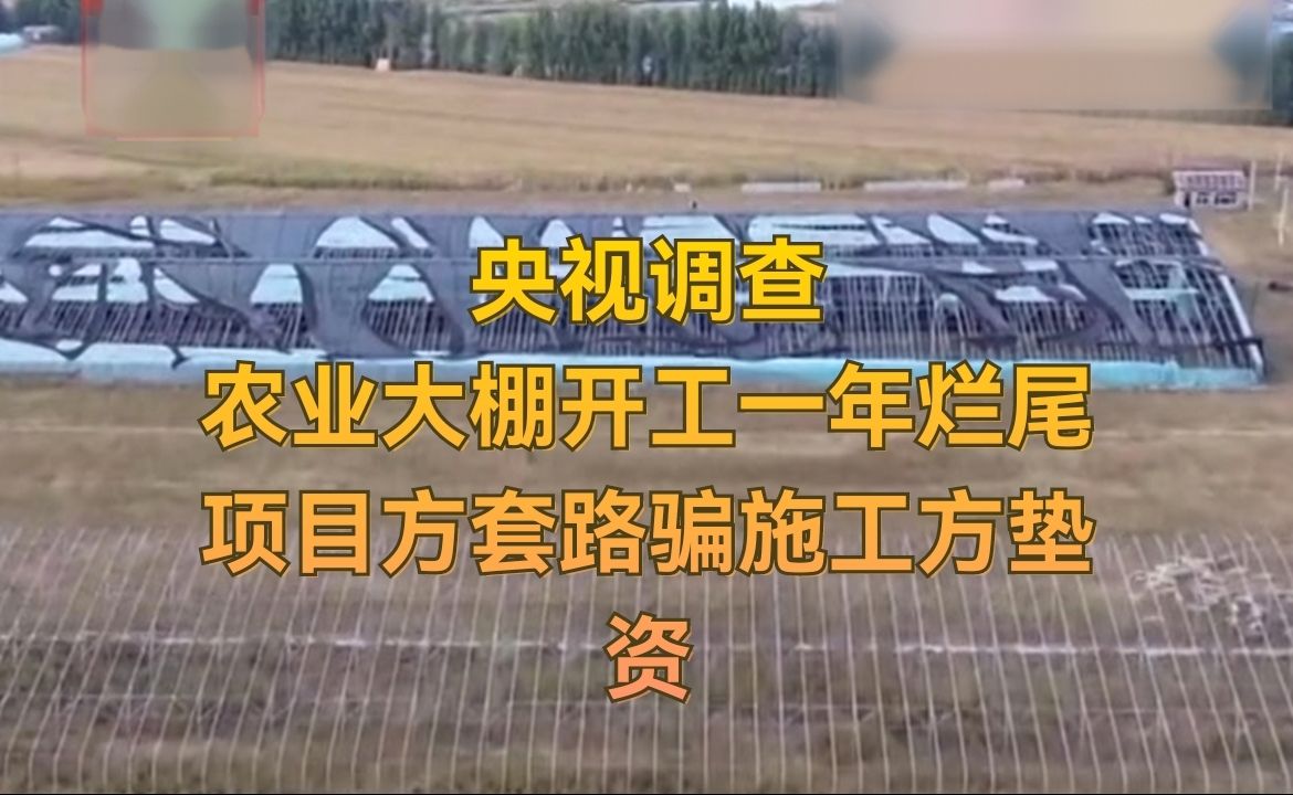 央视调查：农业大棚开工一年烂尾，项目方套路骗施工方垫资