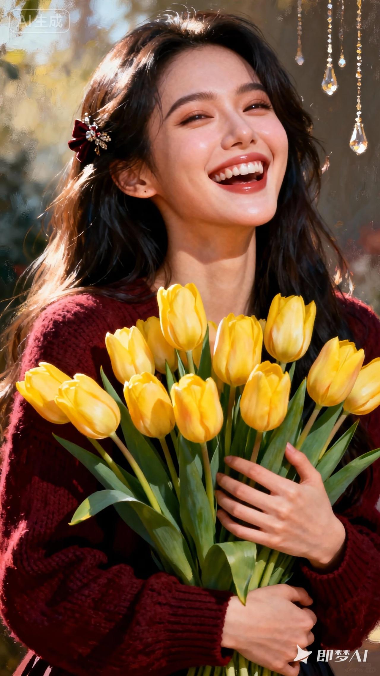 笑语盈盈处，花枝招展时。