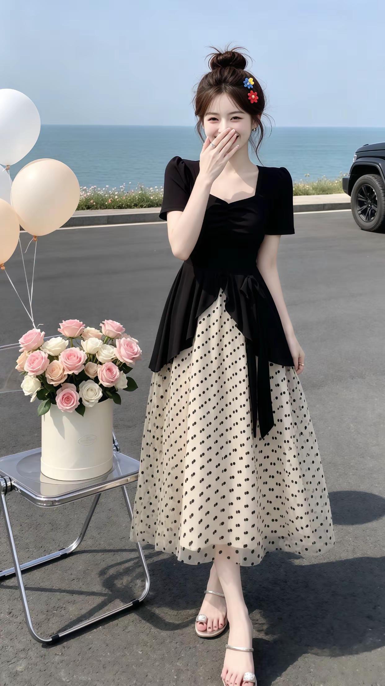 法式温柔风碎花连衣裙 无法拒绝温柔感小裙子 显瘦又高级的连衣裙 赫本风收腰显瘦长