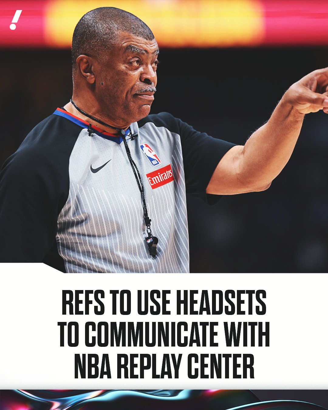 NBA宣布，裁判员将于11月1日起开始使用耳机与NBA回放中心和其他裁判员进行实