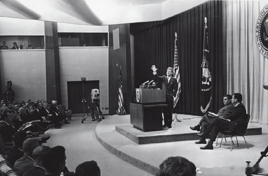 1963年8月美国总统约翰·肯尼迪在国务院就来自中国的“军备竞赛”和“核战争威胁