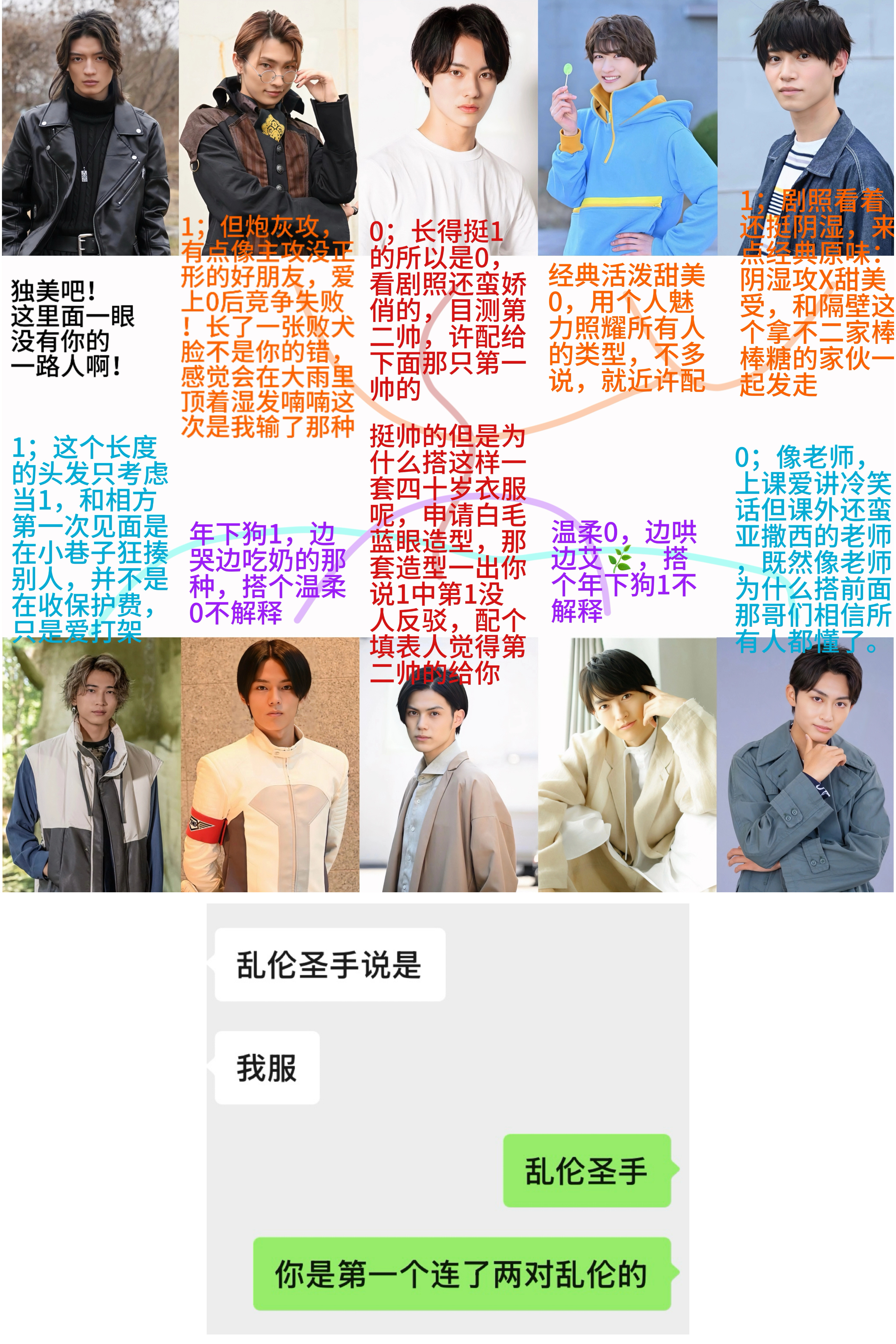 整理相册翻到了半年前让圈外亲友填写的五张鸳鸯谱