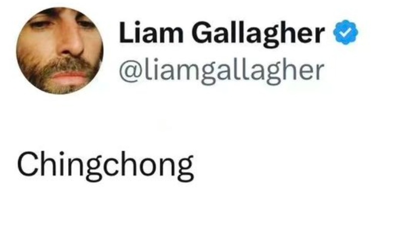 【#绿洲乐队主唱疑似发表辱华言论#】7月1日，英国知名摇滚乐队绿洲主唱Liam 