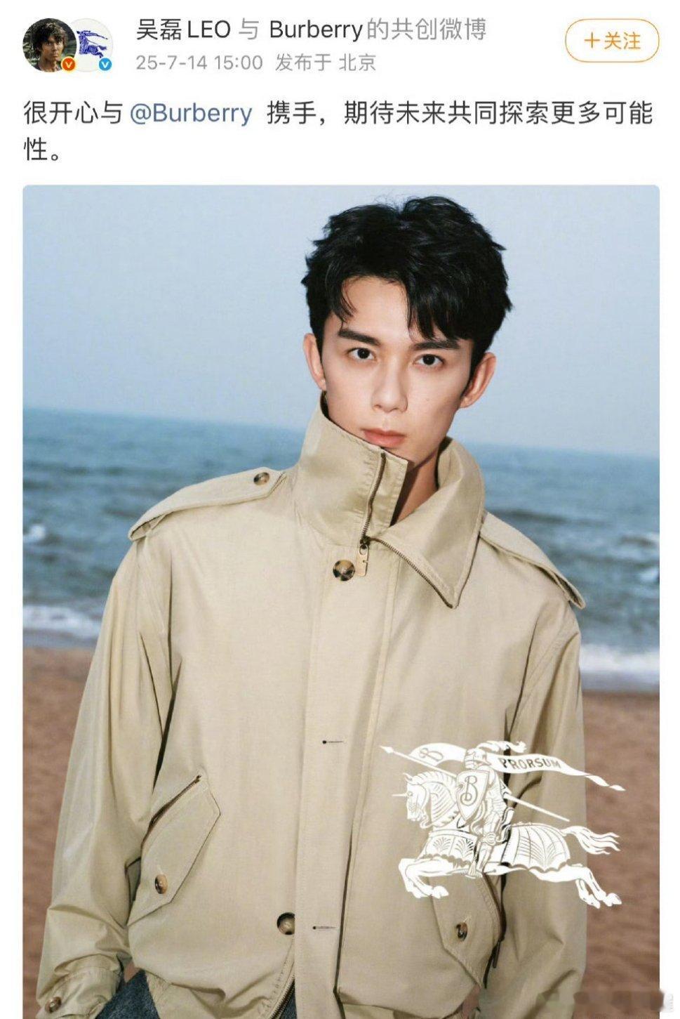 王鹤棣官宣lv代言人    吴磊空降burberry代言人[流鼻血] ​​​