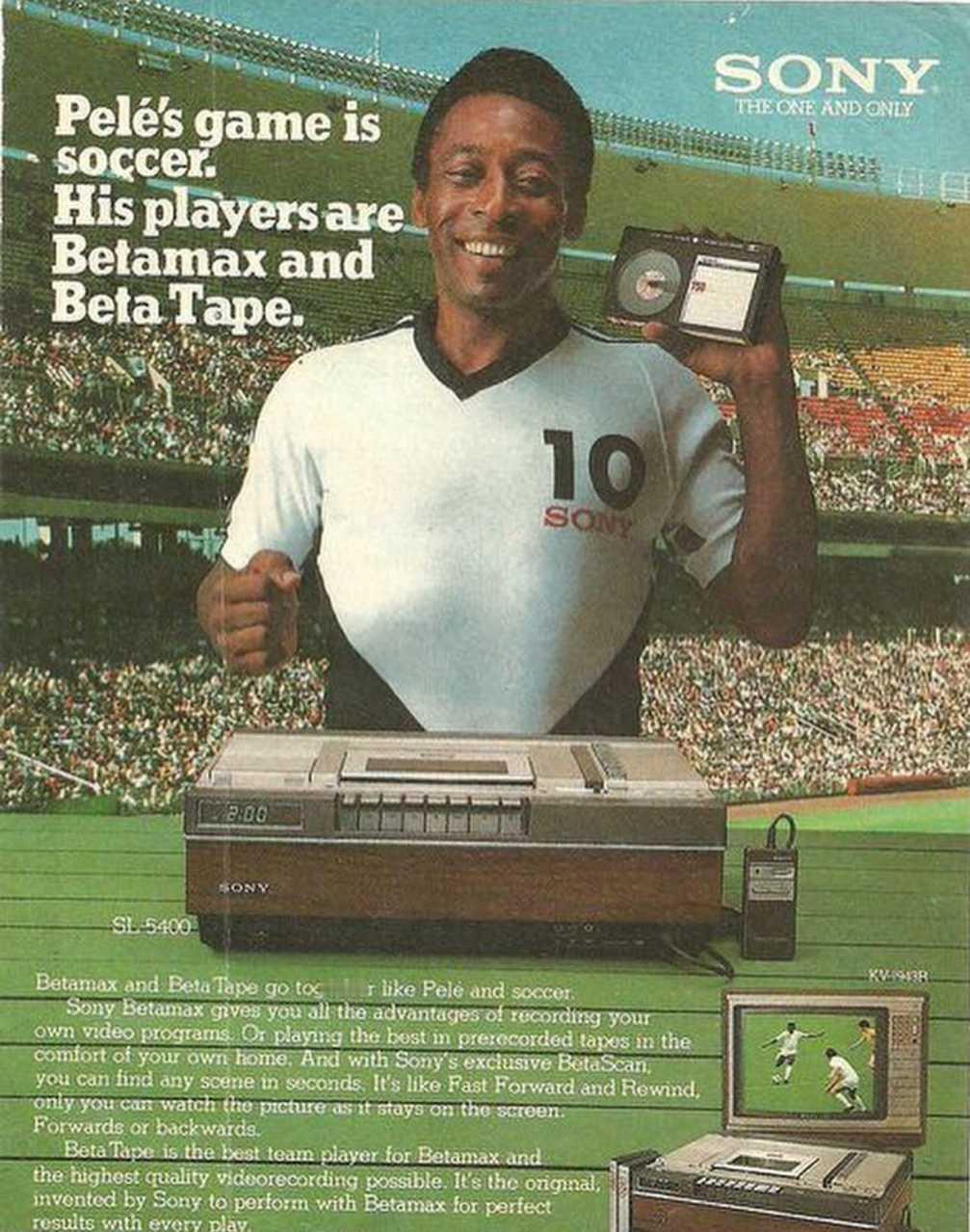 【来自投稿】1986年 球王贝利代言日本索尼电器 海报 