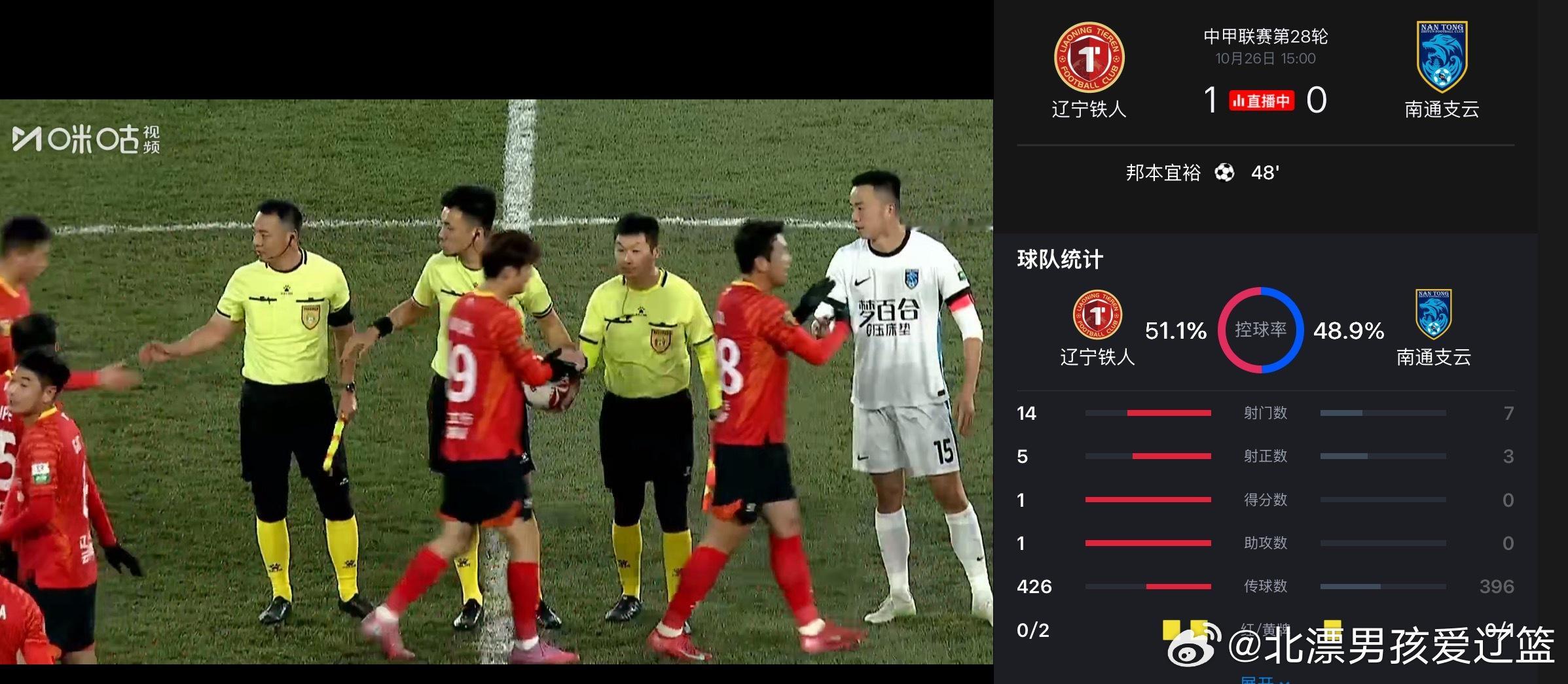 辽宁足球又一重要时刻辽宁铁人主场1比0战胜南通支云 提前两轮锁定中甲冠军 重返中