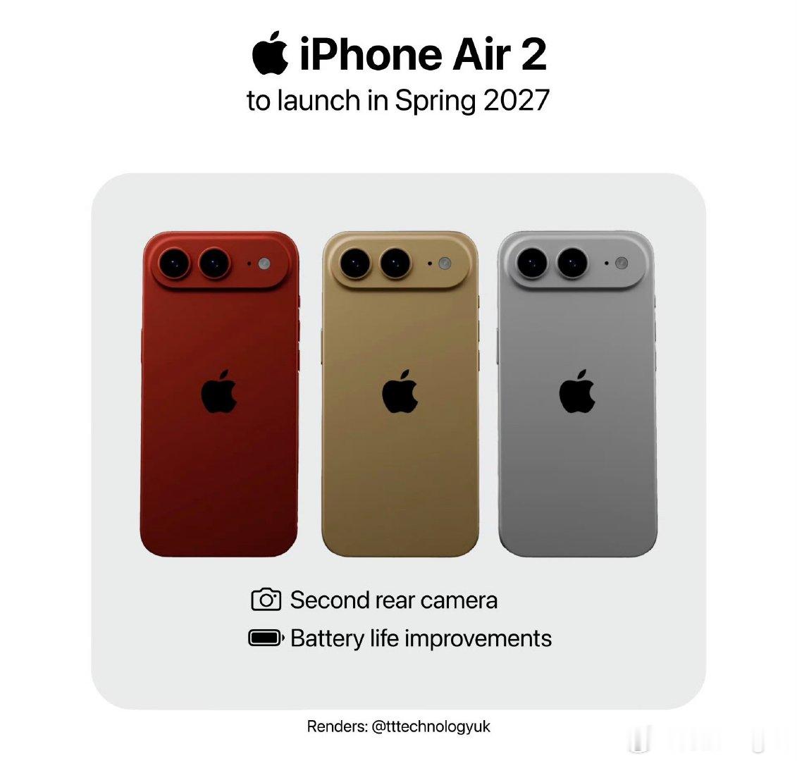 理论上来说，买iPhoneAir系列都不在意摄像头吧，续航倒是需要加强。iPho