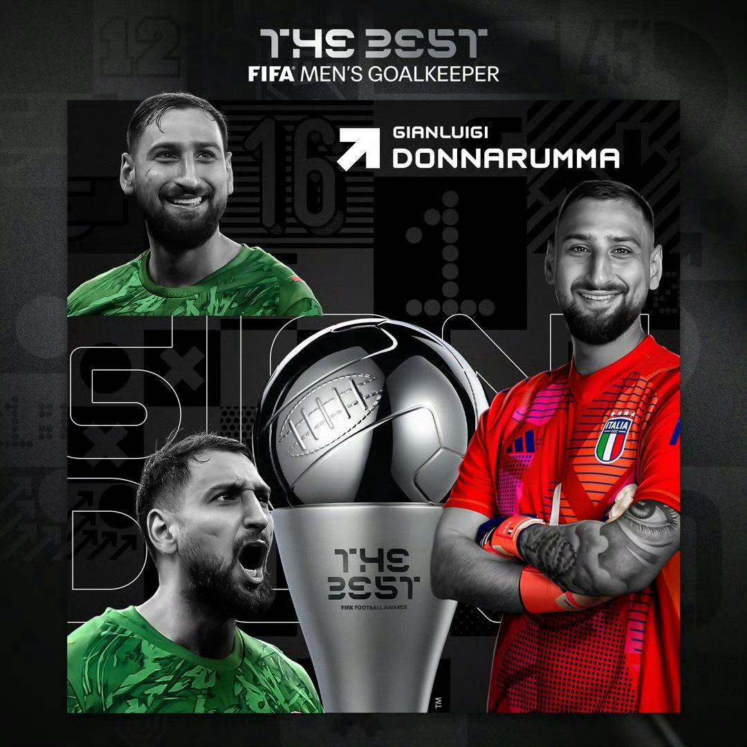 多纳鲁马当选FIFA年度最佳门将 上赛季多纳鲁马代表巴黎圣日耳曼共计出战55场比