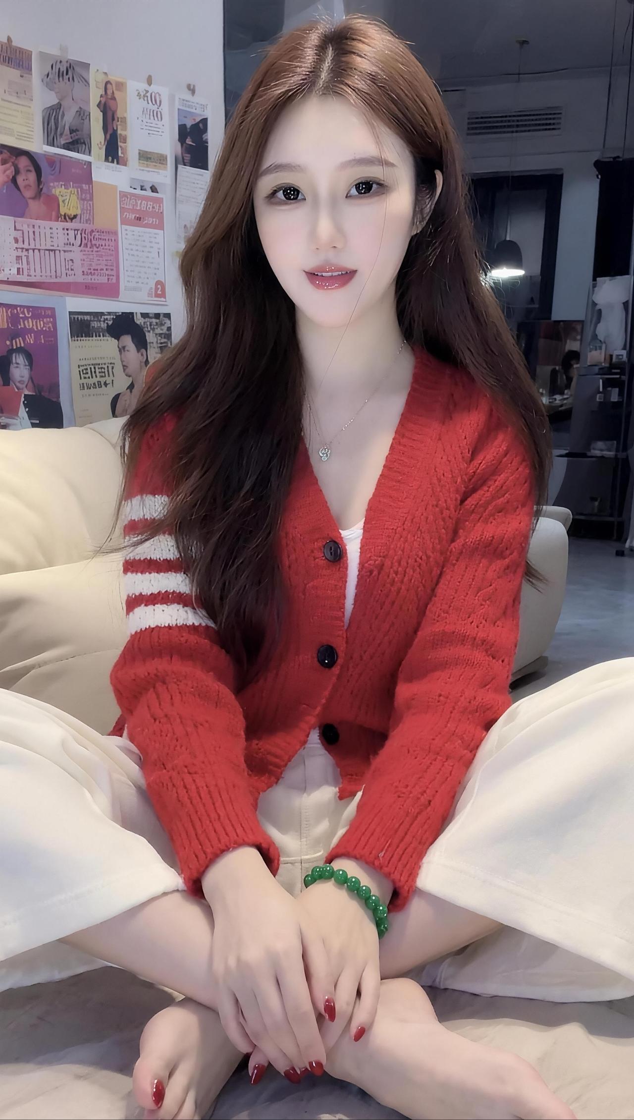 AI红衣居家照 随变ai随便玩 AI创作特效