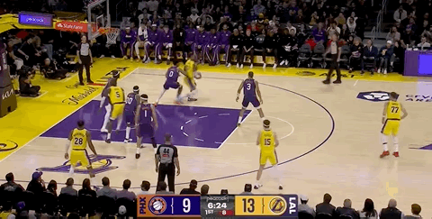 詹姆斯得分！转身抛投！太阳vs湖人