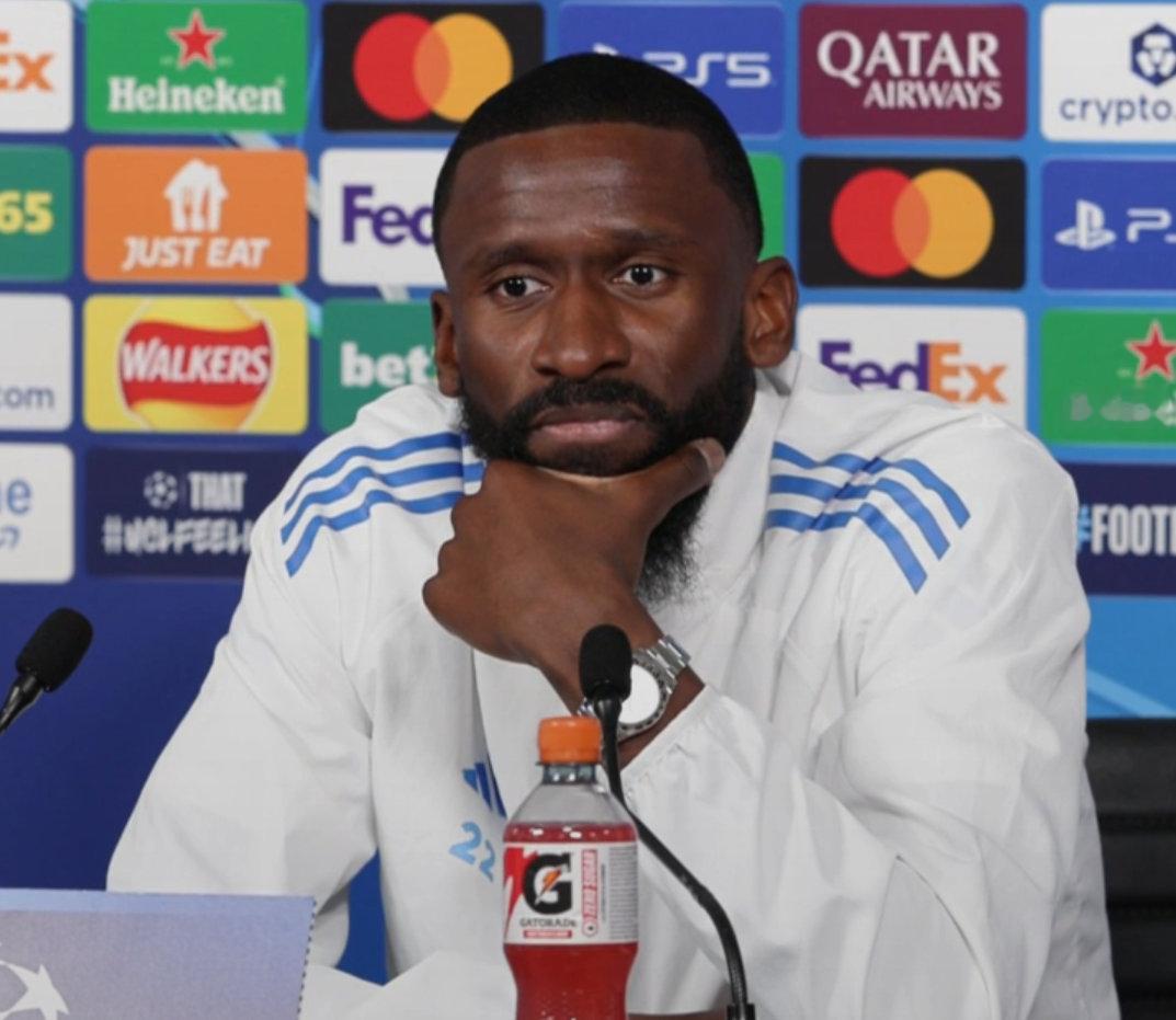 吕迪格在对阵曼城次回合赛前发布会：【曾随皇马赢得过这项赛事。制胜关键是什么？】“