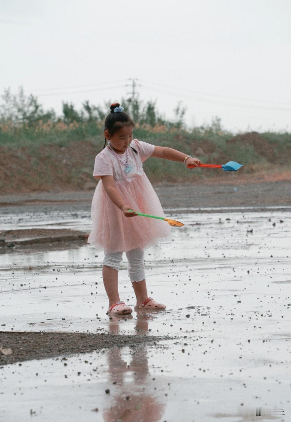 在雨中