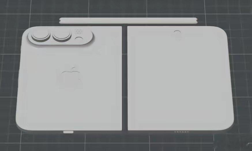 折叠屏iPhone外观实锤据称这是该产品的最终版设计方案。你们觉得好看不好看？个