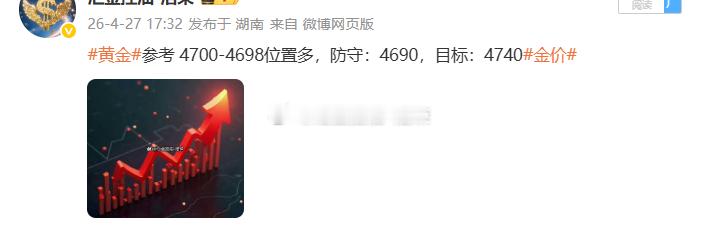 黄金4700位置多，现行情如期上涨，现报价4710位置，多单顺利浮盈100个点，
