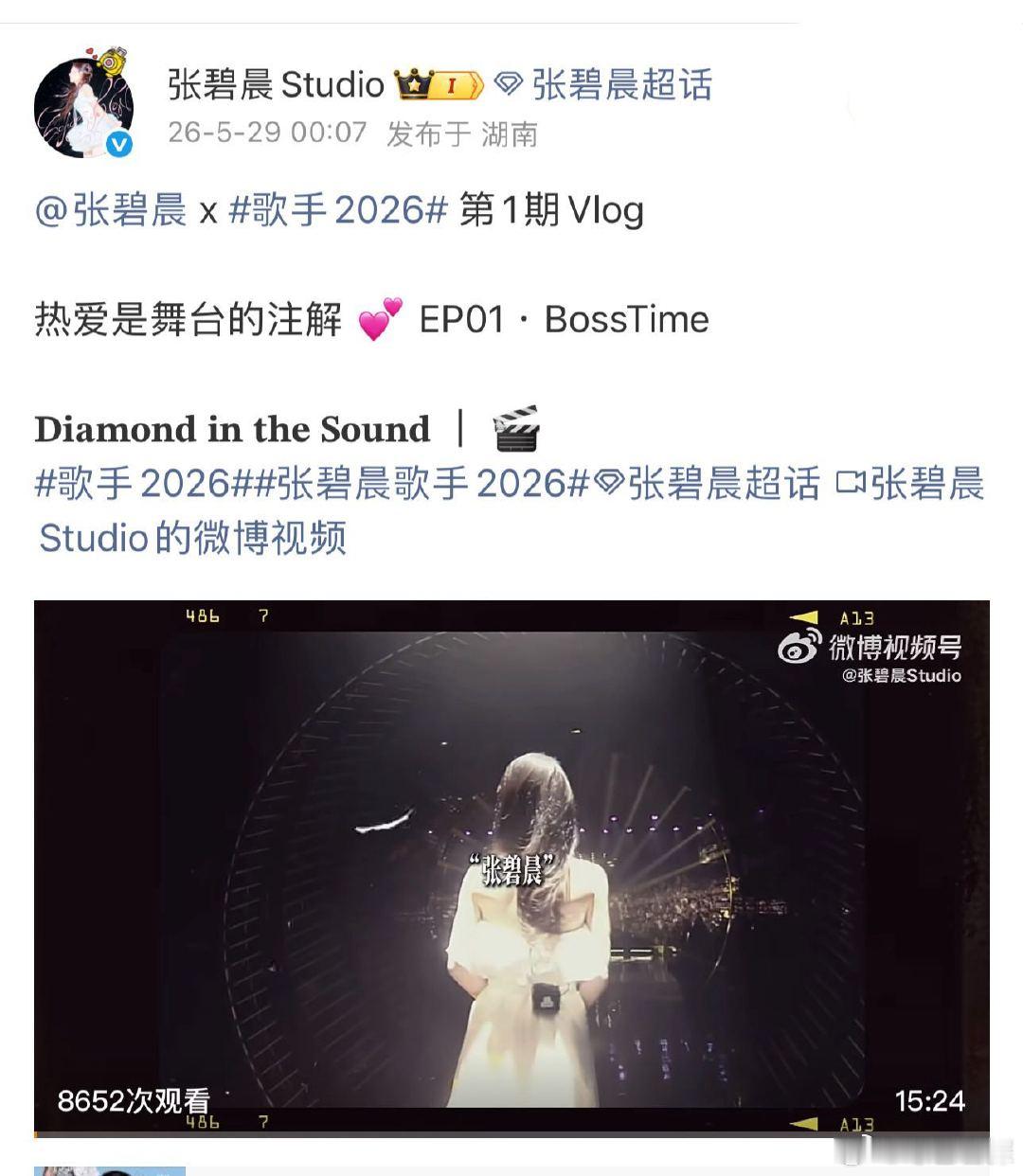 张碧晨是歌手第一个确认的艺人十五分钟vlog解锁新信息，张碧晨率先敲定加盟《歌手