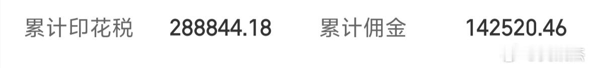 今年凯哥贡献证券印花税28万，佣金14万～～你呢？ 