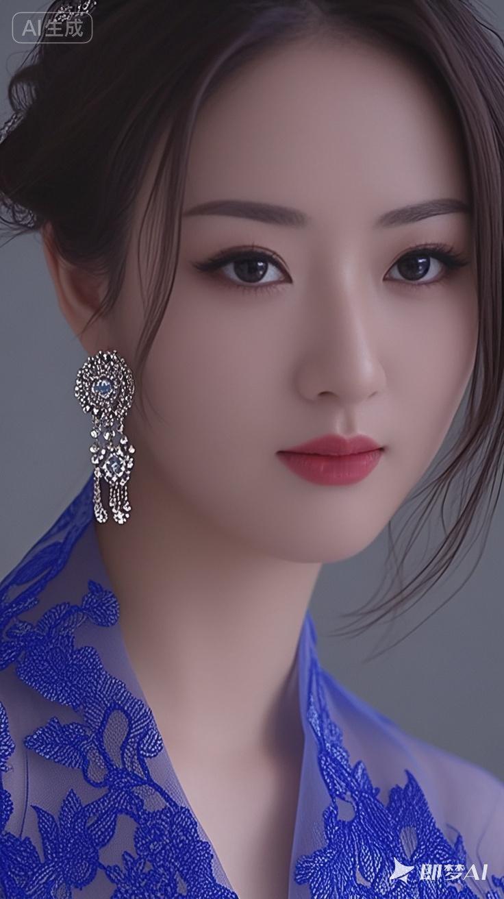 优雅蓝调，梦幻蕾丝，闪耀耳饰，尽显女性魅力。