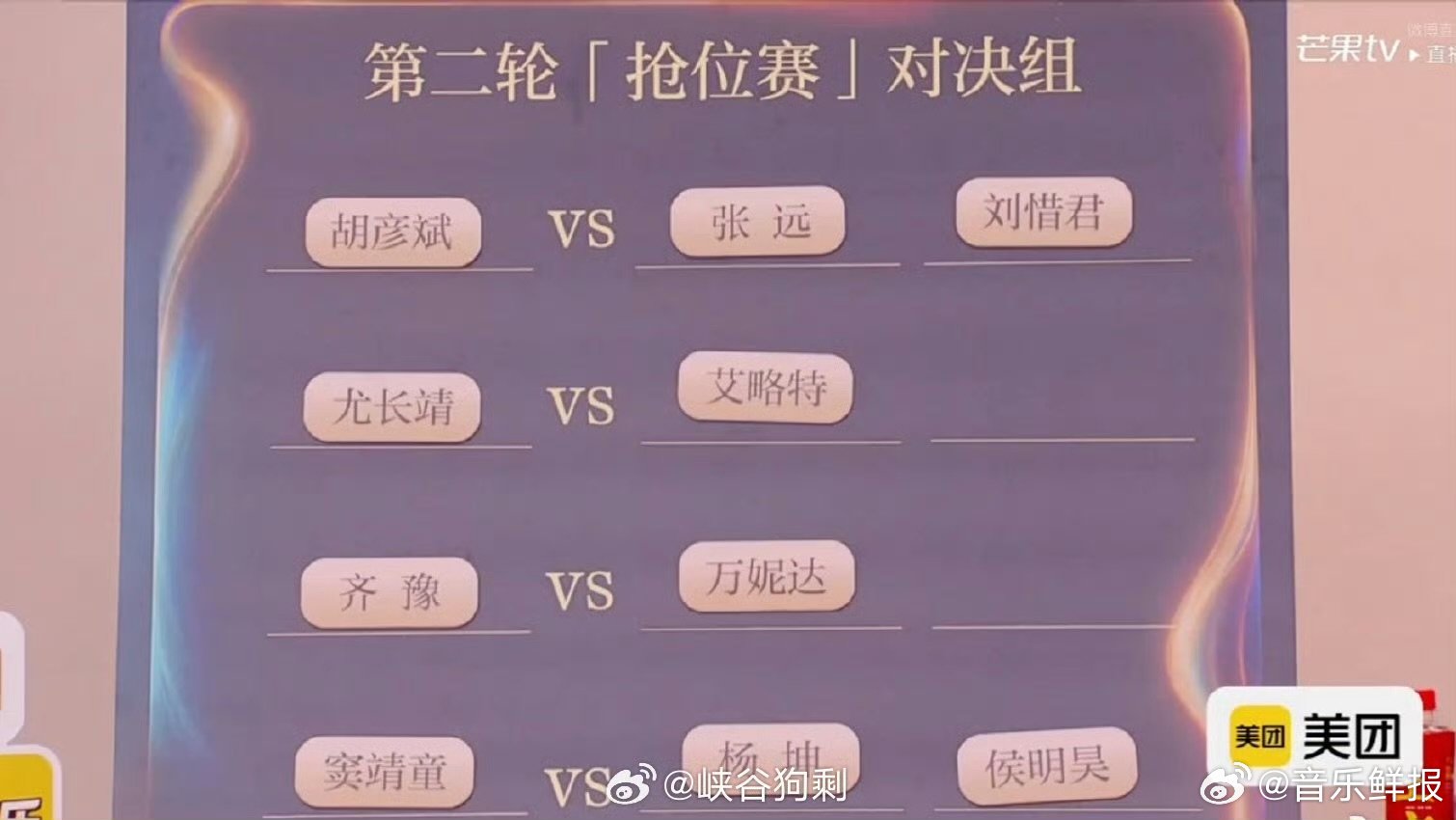 胡彦斌pk张远刘惜君歌手抢位赛分组歌手2026歌手2026抢位赛死亡分组来袭，擂