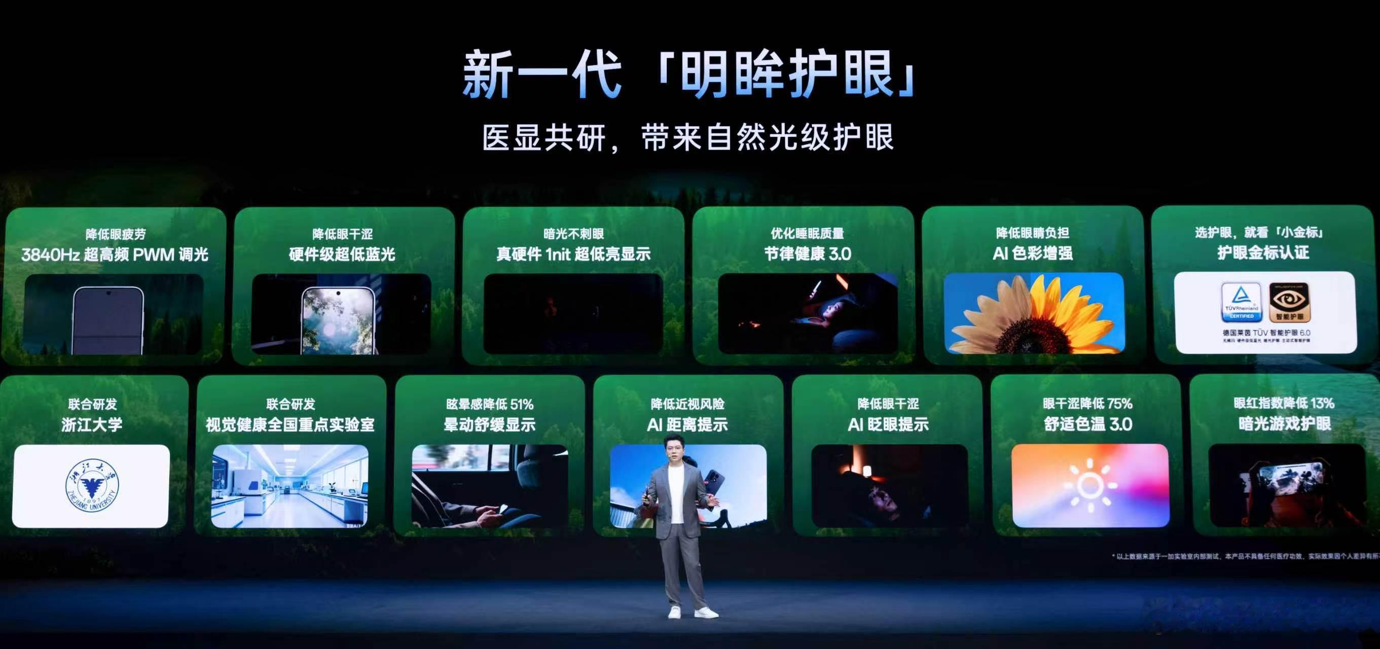 一加16 第四代东方屏在护眼能力上进一步升级。新一代「明眸护眼」通过医显共研带来
