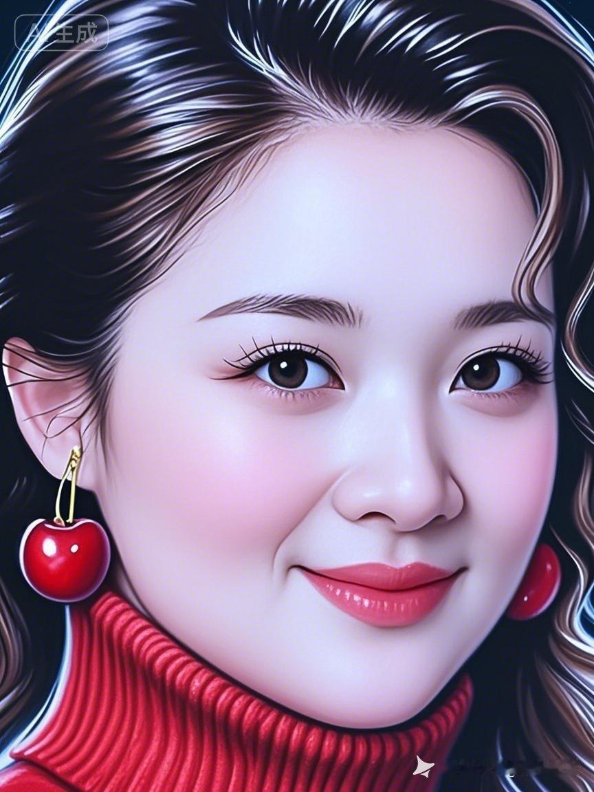 甜美少女心🍒，红唇与樱桃耳环的完美搭配，梦幻般的少女风！💖✨