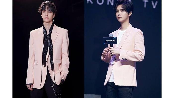 王一博鹿晗谁更适合粉色？ 