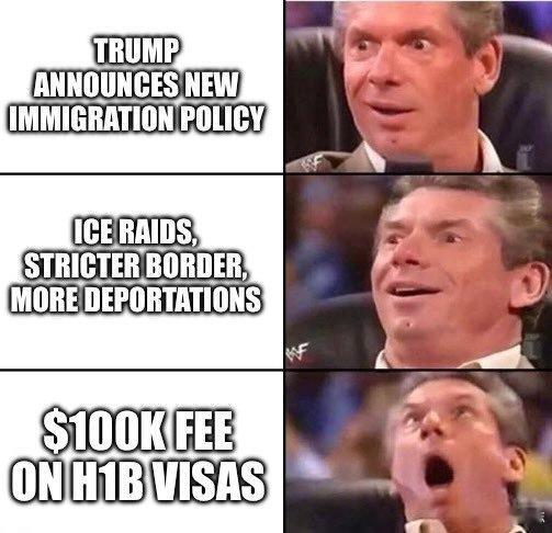 美国H1B签证每年10万 只能说刀法太精准了。因为以后每年公司都要给政府交 10