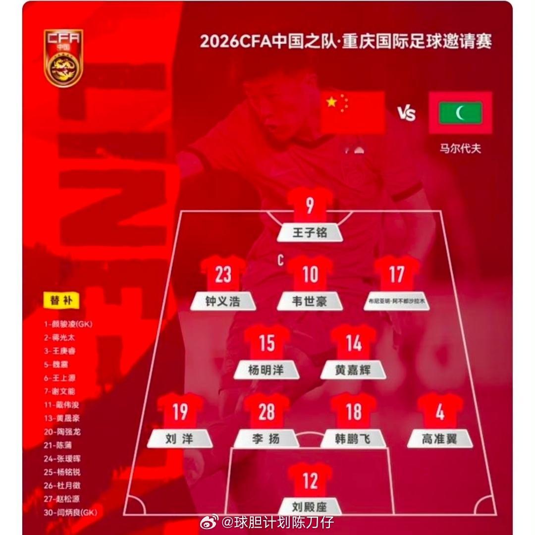 国足先发均龄29.5岁，马尔代夫首发均龄26.9岁，两队年龄差距明显！北京时间9