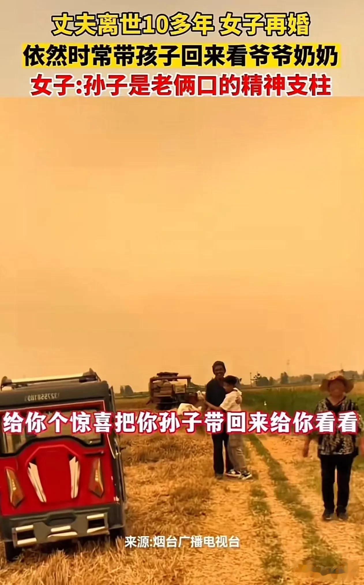 安徽，前夫因病离世10多年，女子改嫁后带着现任丈夫和孩子给前公婆收麦子！女子：以