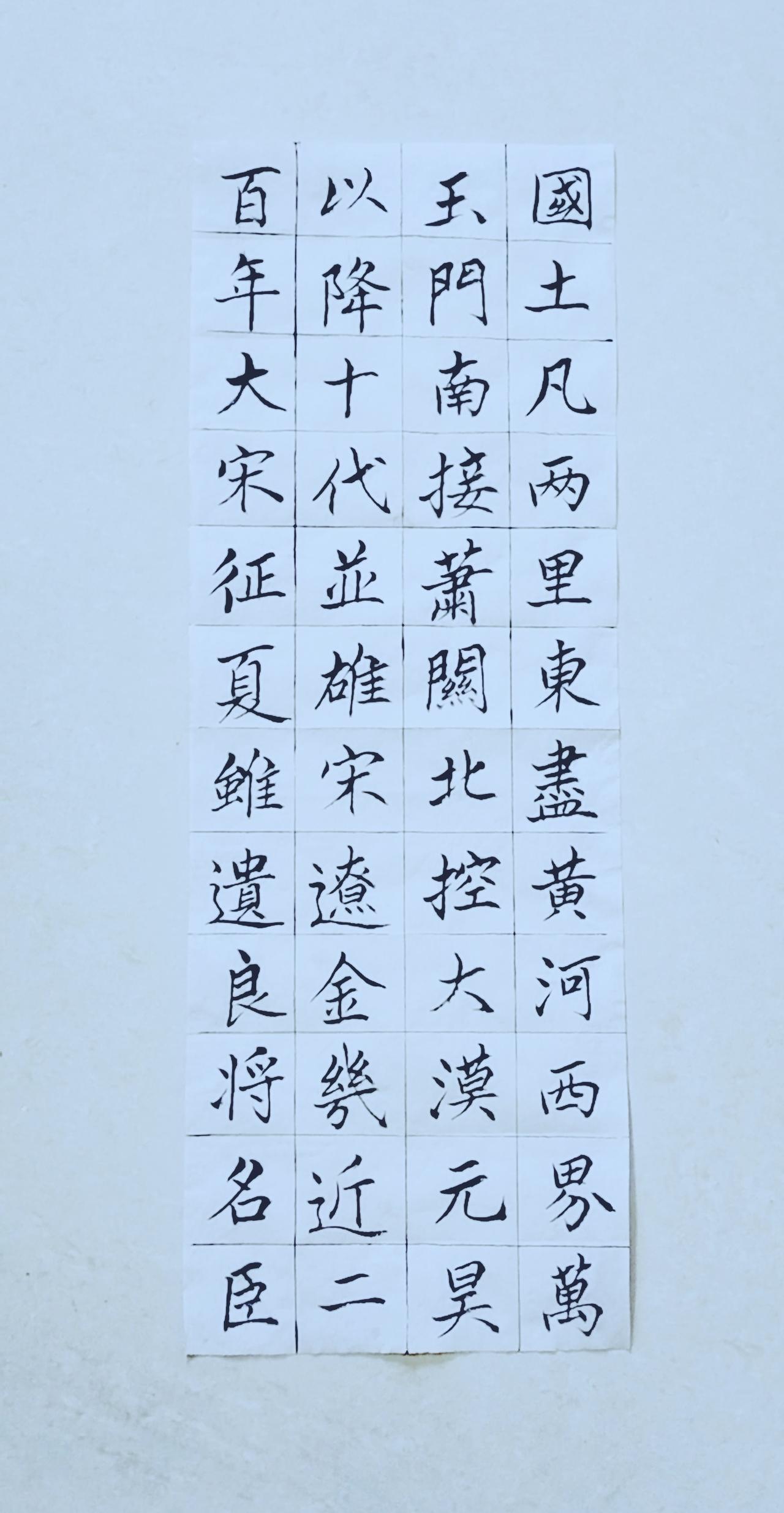 第八十一天《宁夏赋》（4）正楷毛笔练习