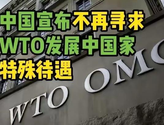 美国把自己表扬1个小时，中国只说了一句话：从今往后，中国在世贸组织中不再寻求特别