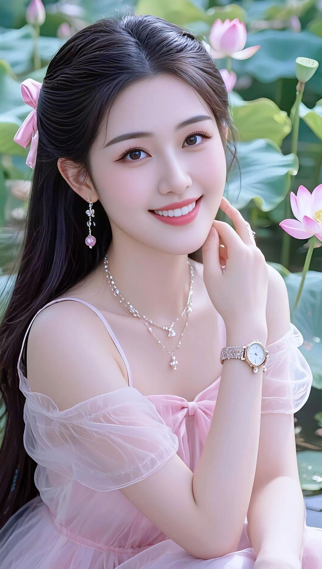 AI荷塘清新写真 @豆包