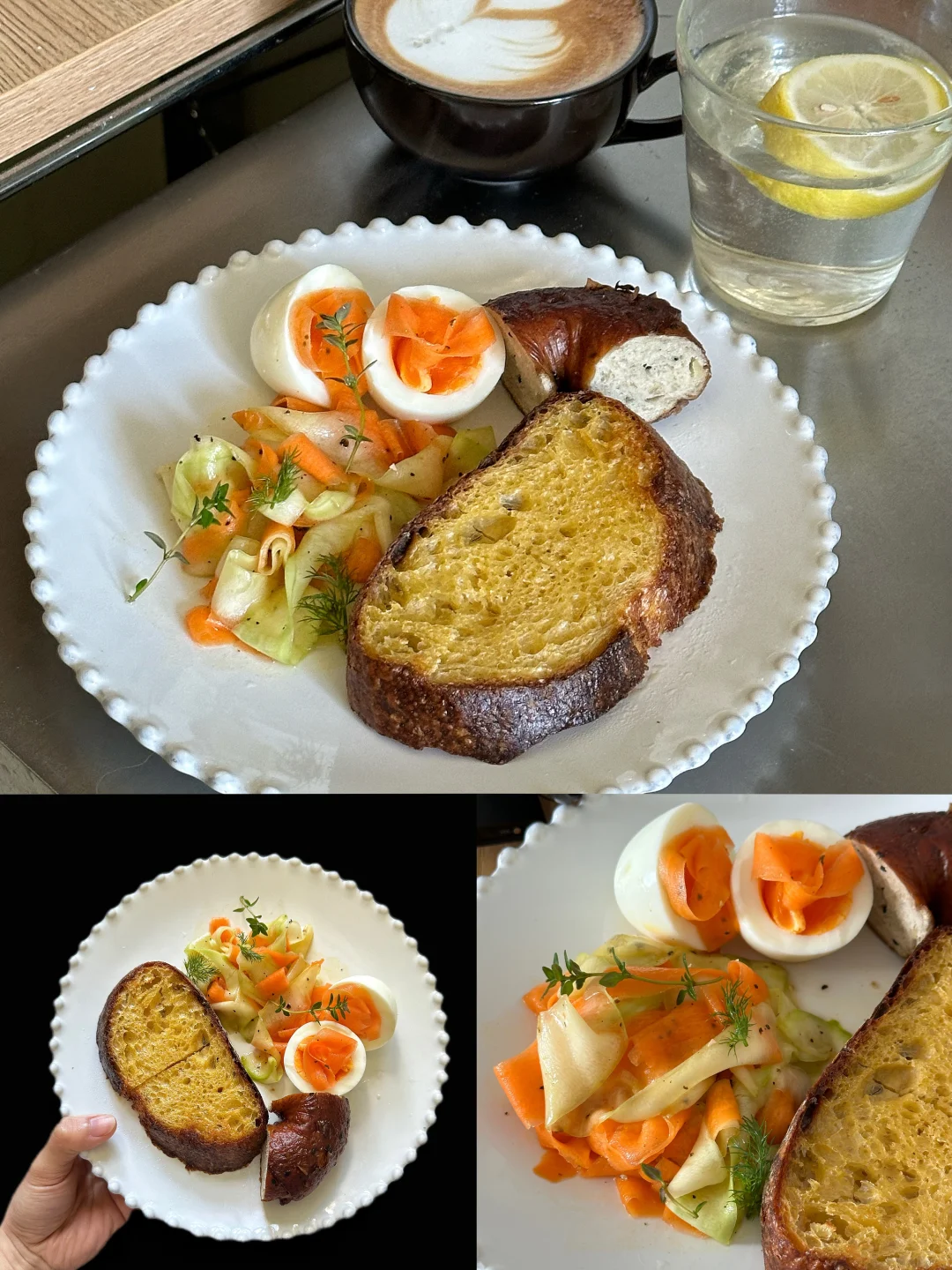 今天的早餐！🥖🥕+西葫芦沙拉