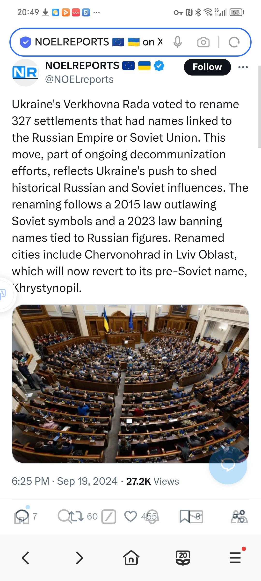 日前，乌克兰最高拉达投票决定为 327 个名称与俄罗斯帝国或苏联有关的定居点重新