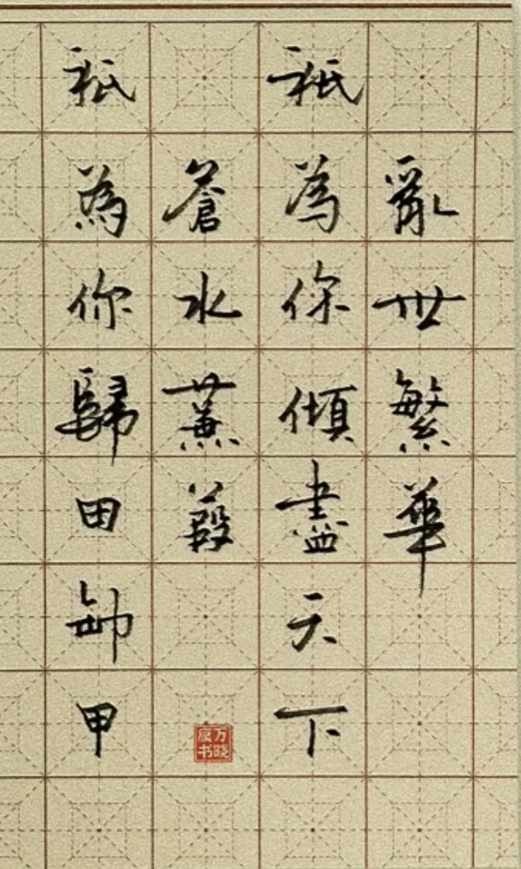 梅花自苦暗香来 一笔一画写人生 --临摹雨荷体练习，同学们写出了韵味...