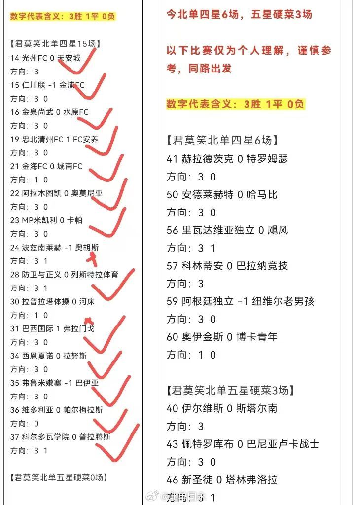 北京单场 北单7月30日扫盘🔥 
