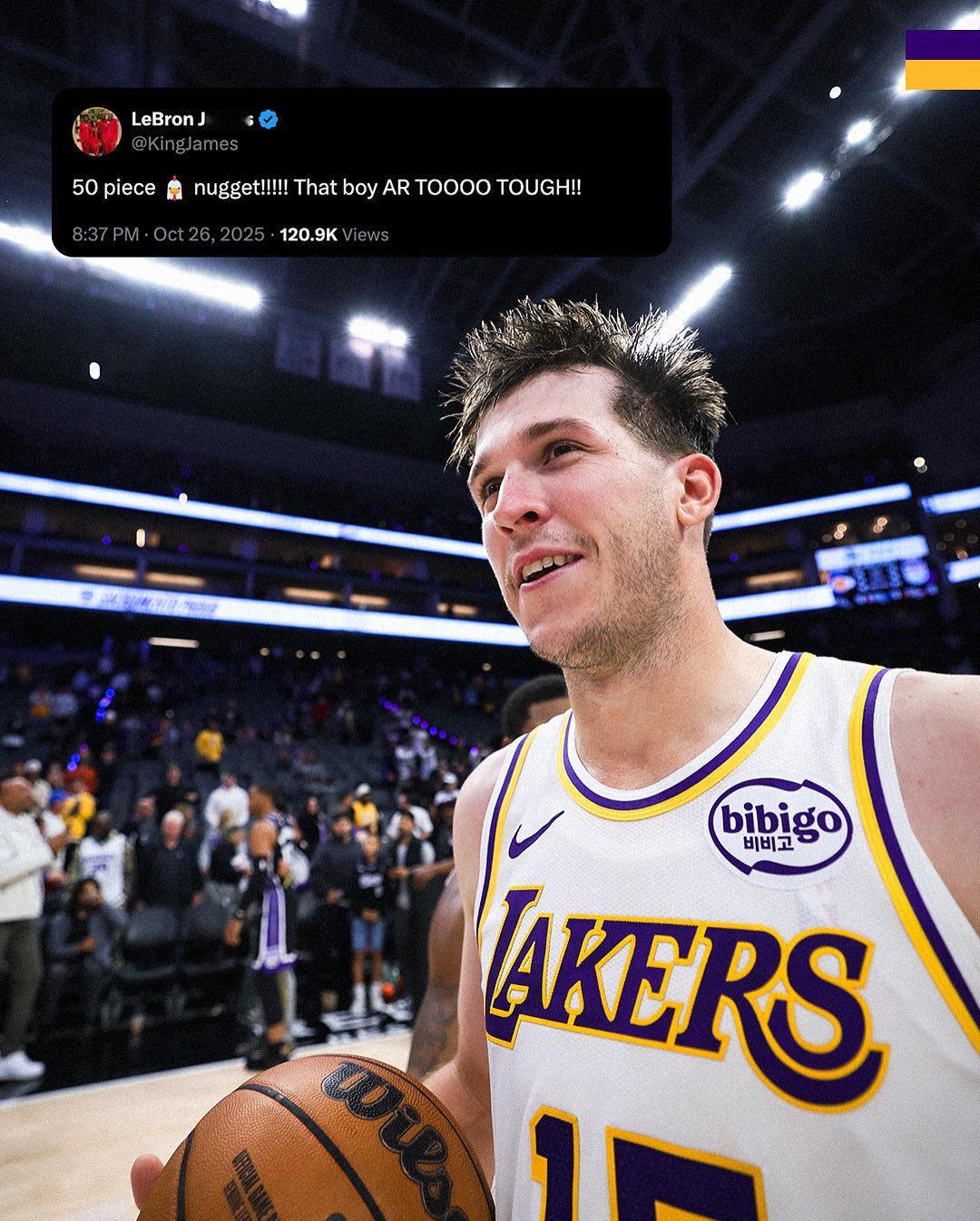 詹姆斯吹里夫斯：50 分！！！AR那家伙太猛了！湖人里夫斯 ​​​