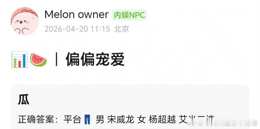 《偏偏宠爱》男主宋威龙，女主杨超越、艾米二选一 