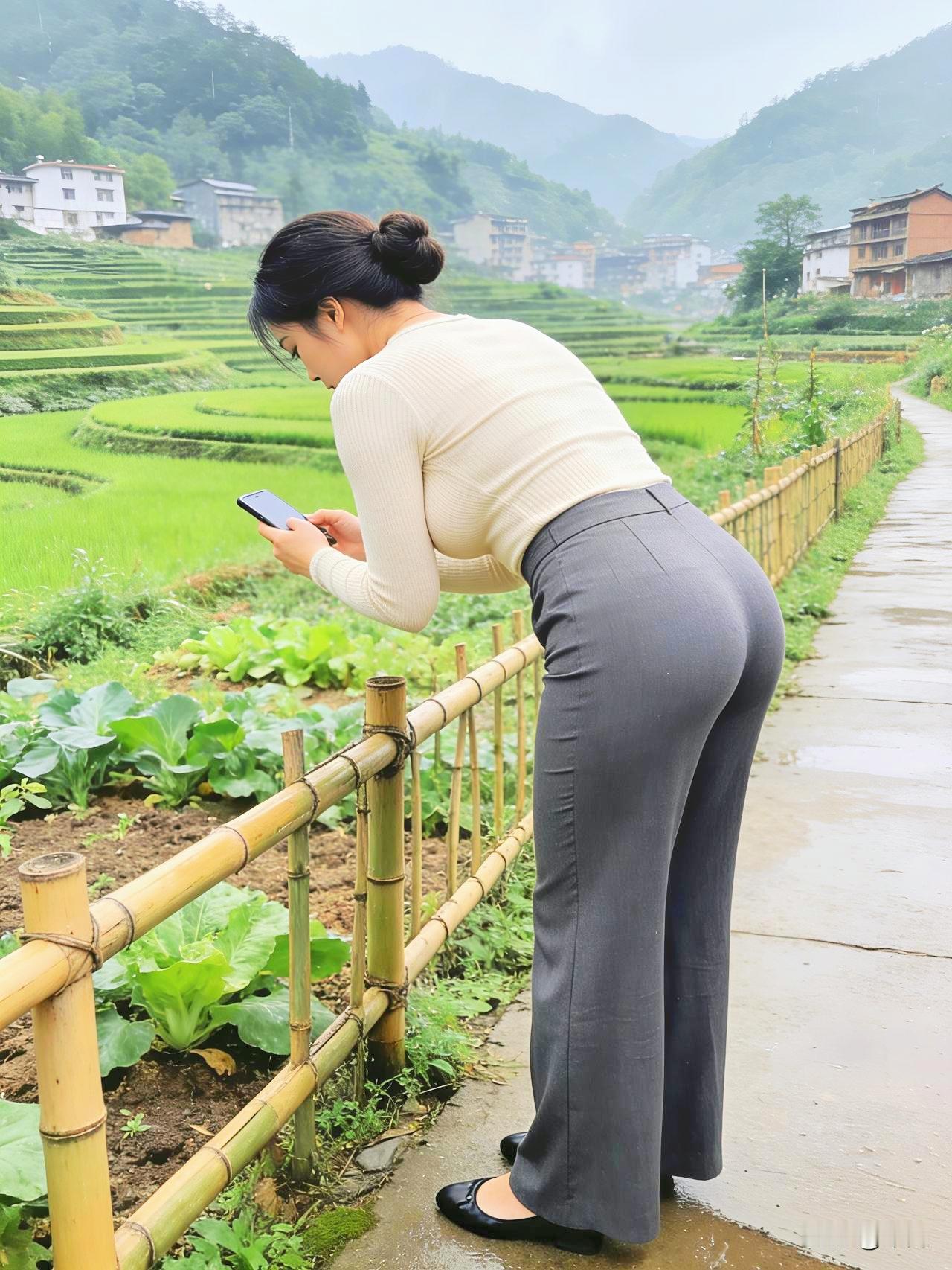 这就是人人向往的田园生活！蓝天白云，青山绿水，人与自然可以和谐相处。
这里没有人