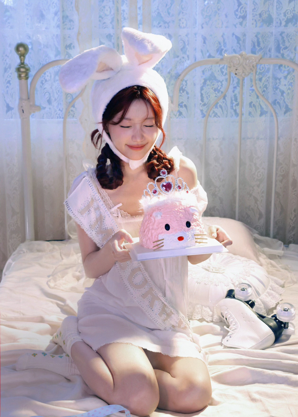 林小宅，白裙私服，今日甜美的兔子少女。林小宅
