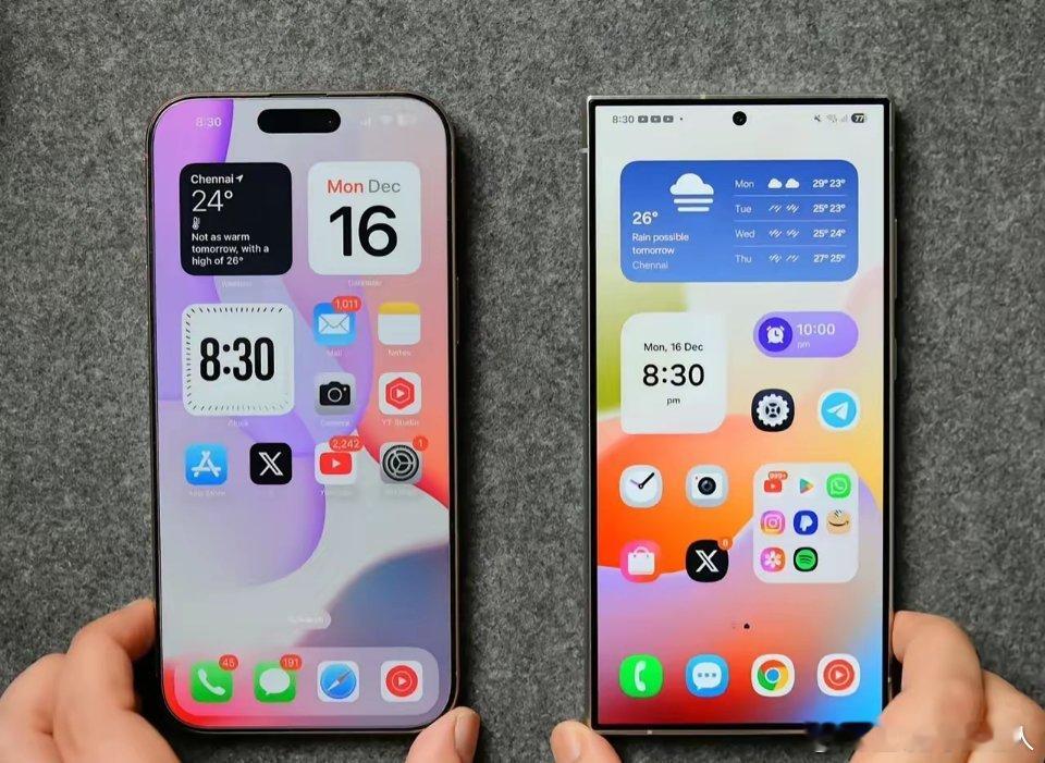 iPhone 16 Pro Max 和三星 Galaxy S24 Ultra 正