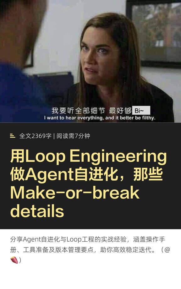 如何避免Loop完一地狼藉……
最近做了一个适用于我本场域Agent自优化的Lo