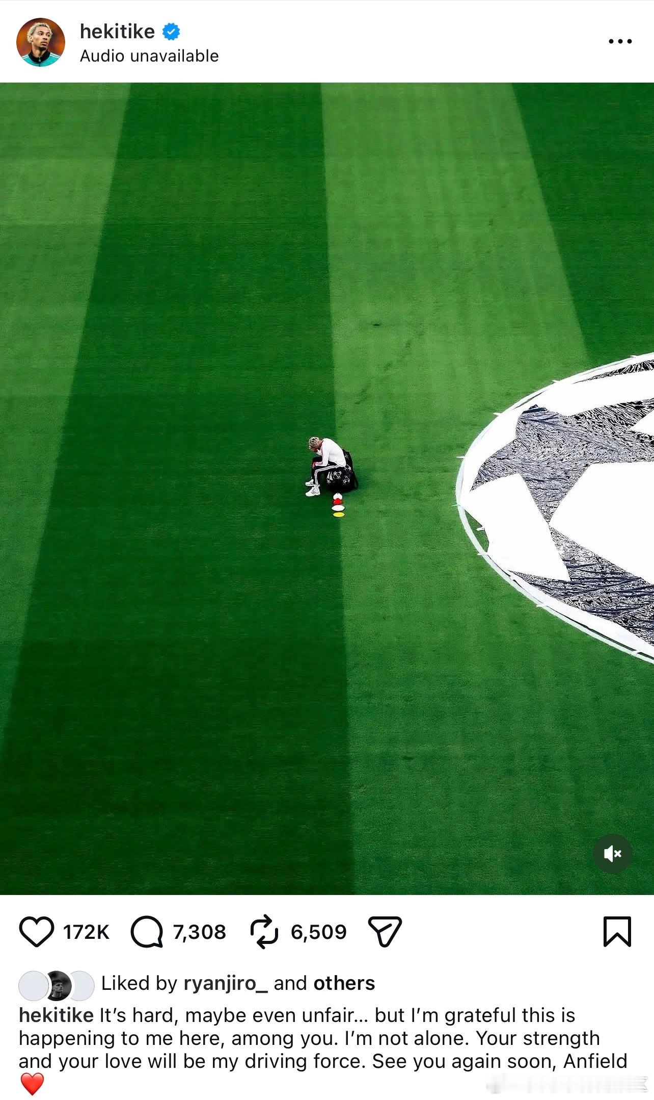 埃基蒂克自己也发社媒了：“这对我来说很艰难，或许也有一些不公平。但我也仍然很感激