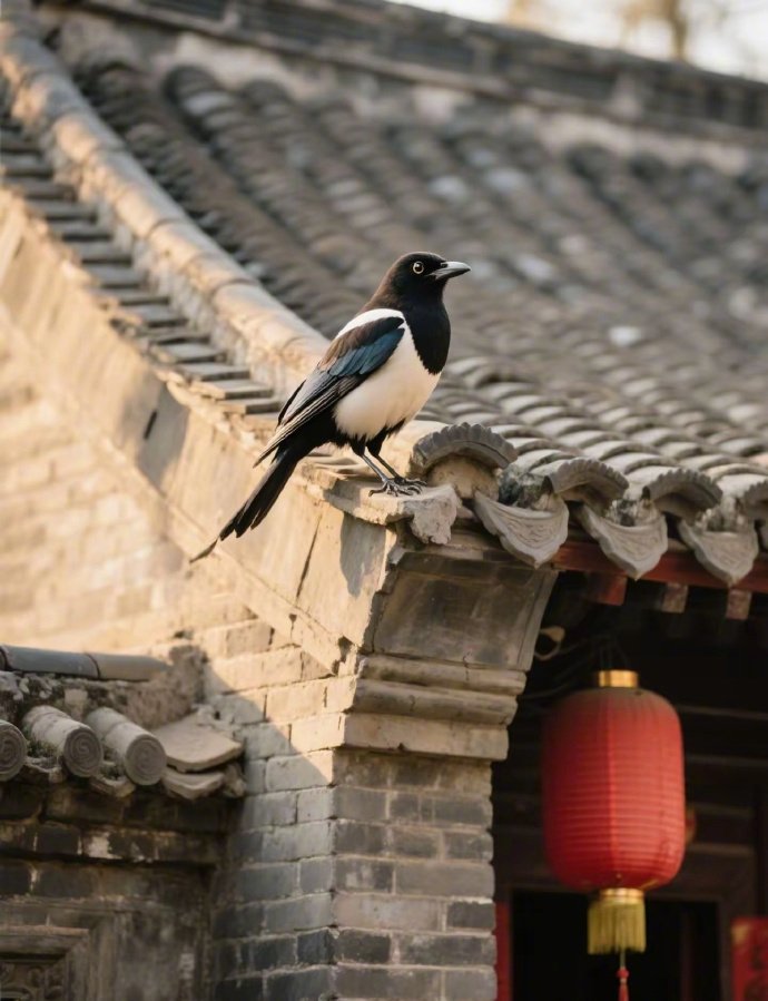 见到喜鹊，预示好运将至，你的心愿将会如愿以偿。​​​