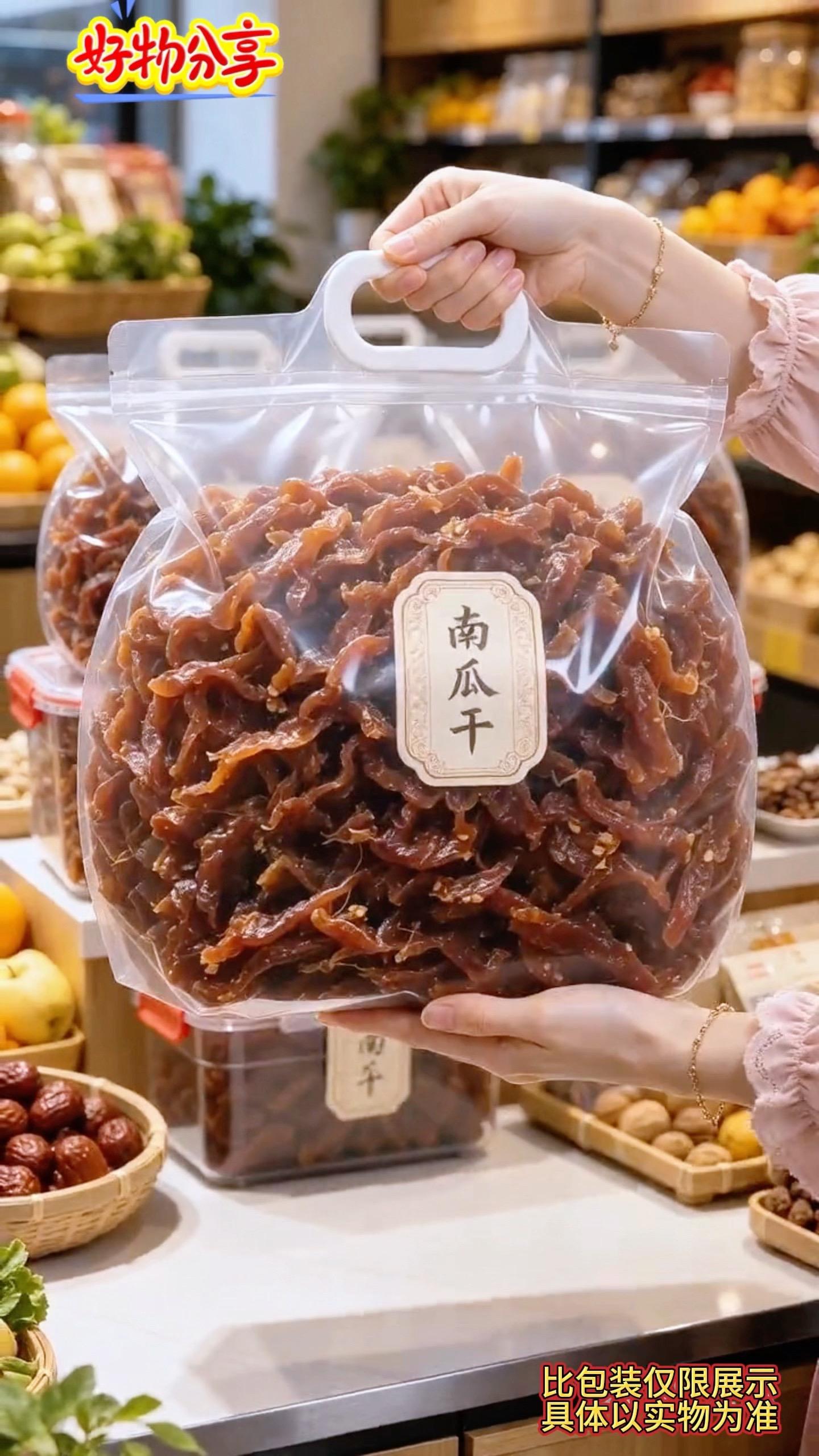 我们家的热卖款南瓜干又出货了，这款南瓜干全部都是这样子新鲜现做出来的哈...