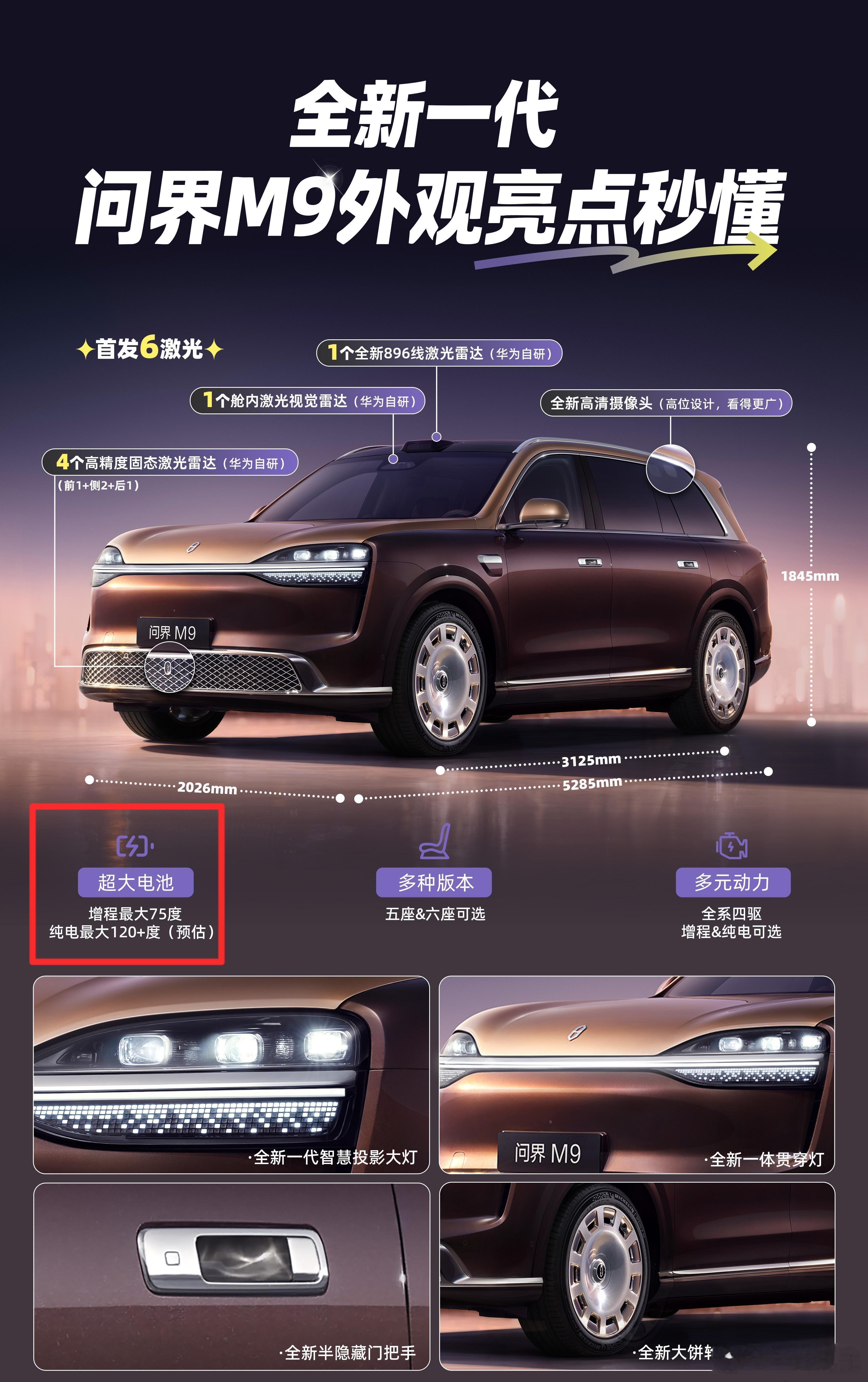 问界M9官宣了纯电版的120+度电池，而按照鸿蒙智行一贯的电池平台化，估计还会有