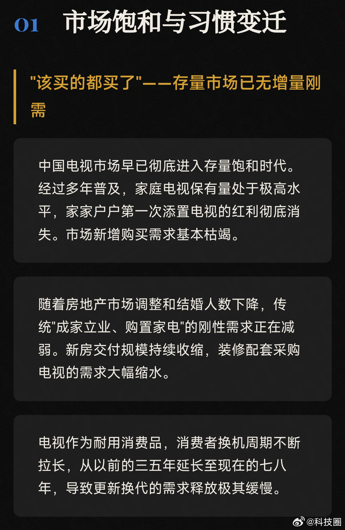 电视卖不动了看图，①肯定是市场饱和，因为家电以旧换新已经很久了，还有国补，地补的