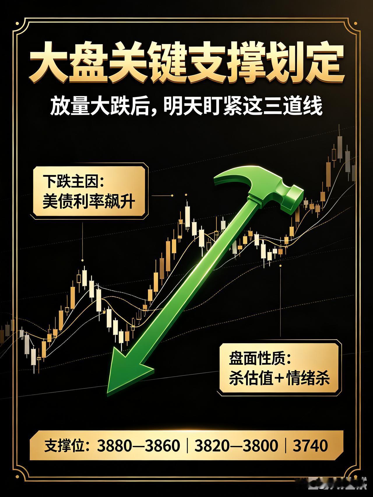 放量大跌！关键支撑已锚定，明天怎么走？
 
今日A股出现极端放量杀跌，沪指收38