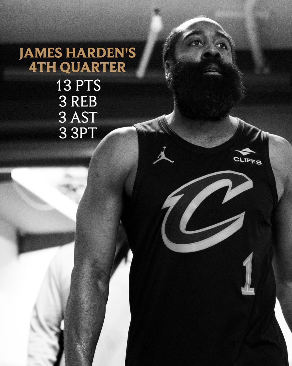 骑士社媒再晒出昨日哈登末节个人数据海报：掌控比赛！哈登